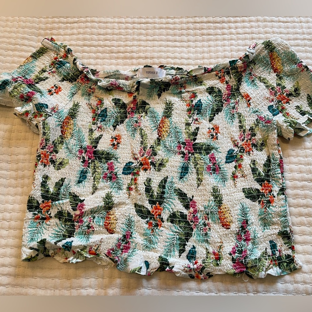 Forever 21 Floral Off-Shoulder Top